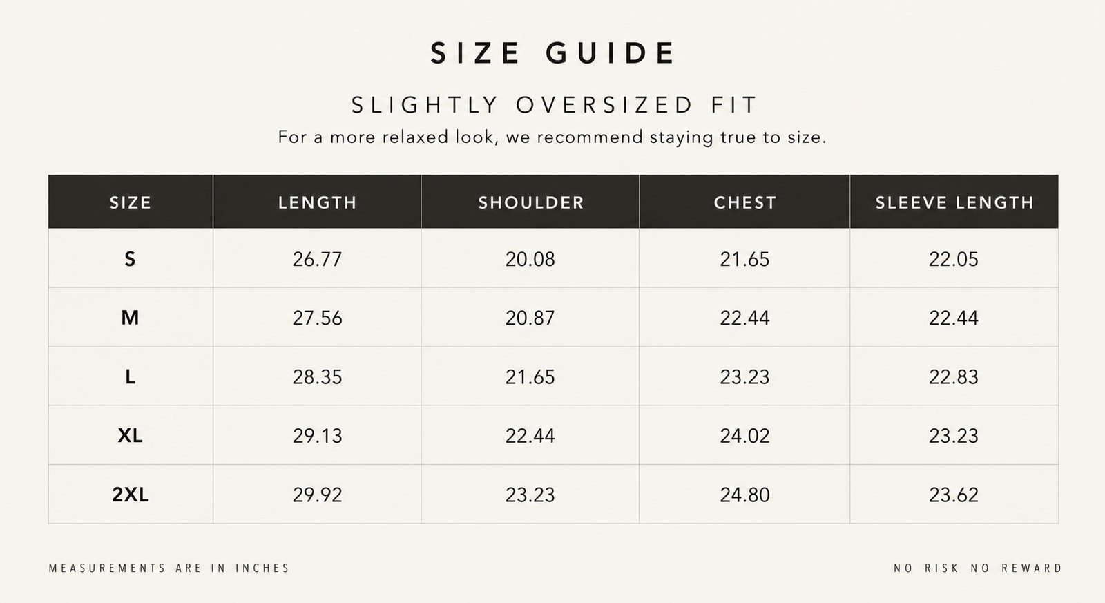Size chart