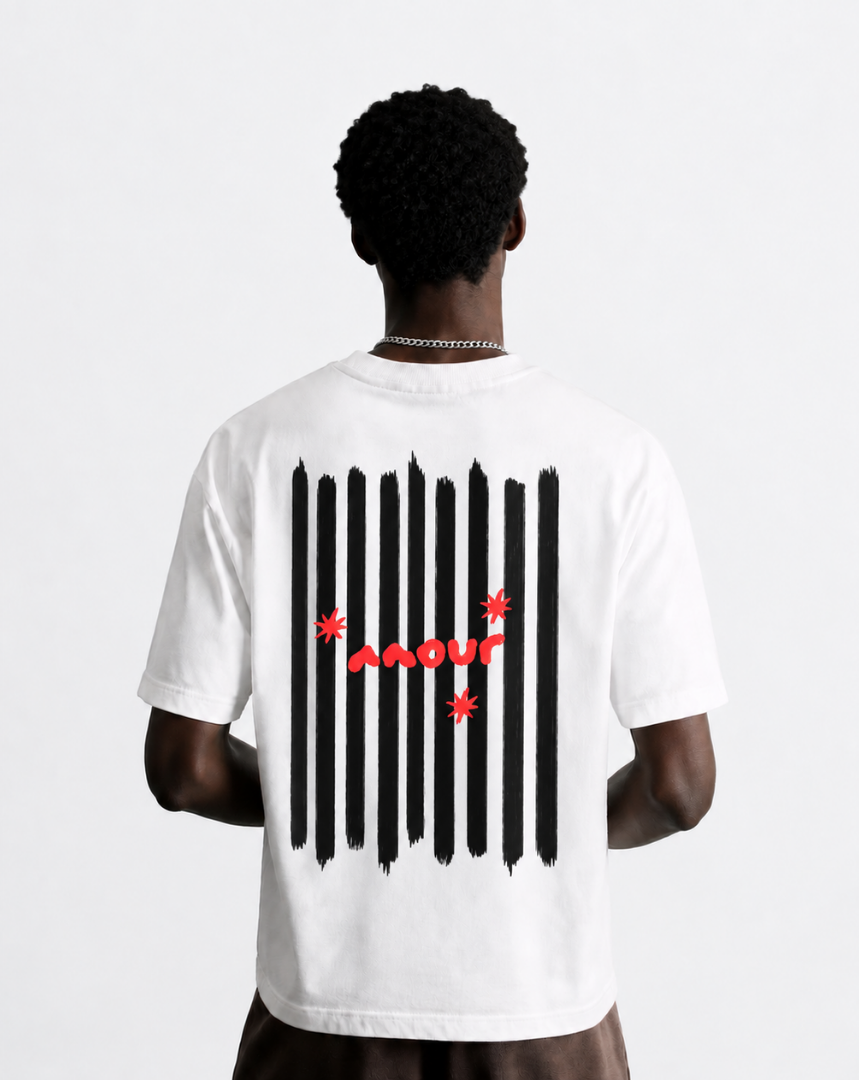 Stripes Of Amour Black TEE